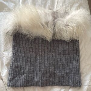 Yves Salomon fox fur cashmere cowl/snood